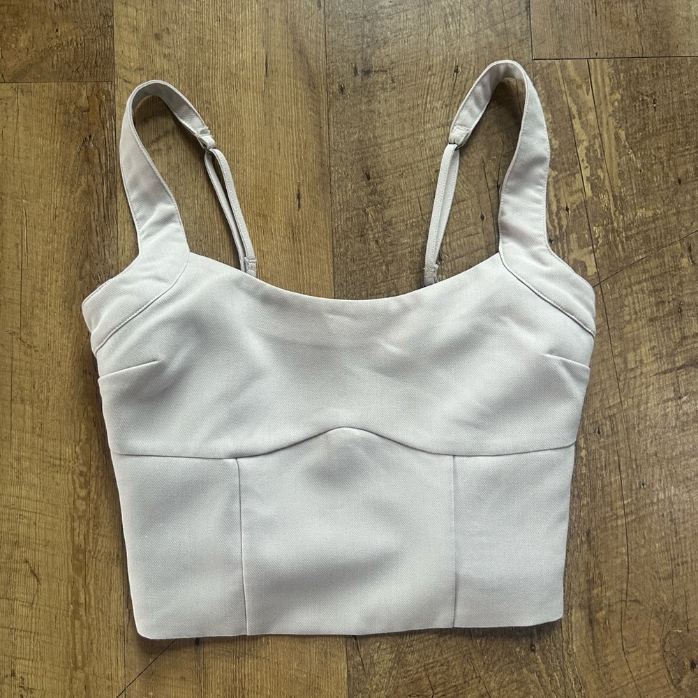 Abercrombie & Fitch Cream Corset Top Size Small Stretch Smocked Back